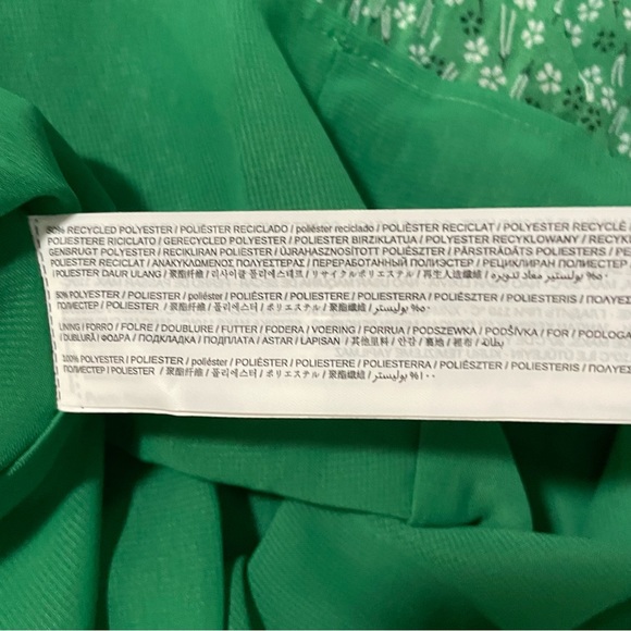 Mango Pleated Green Tiny Floral Dress - Picture 8 of 10